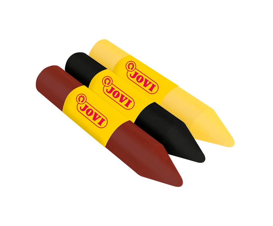JOVI set culori pentru pictură pe față tip baton 3 x 5,6 g - galben, maro, negru