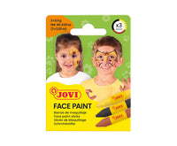 JOVI set culori pentru pictură pe față tip baton 3 x 5,6 g - galben, maro, negru
