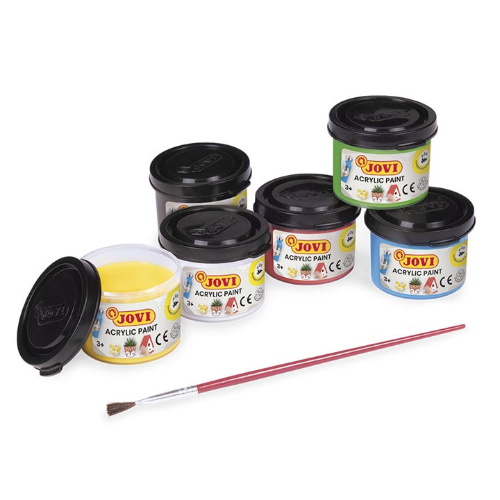 jovi set de vopsea acrilica 6x35 ml pensula ro jov670