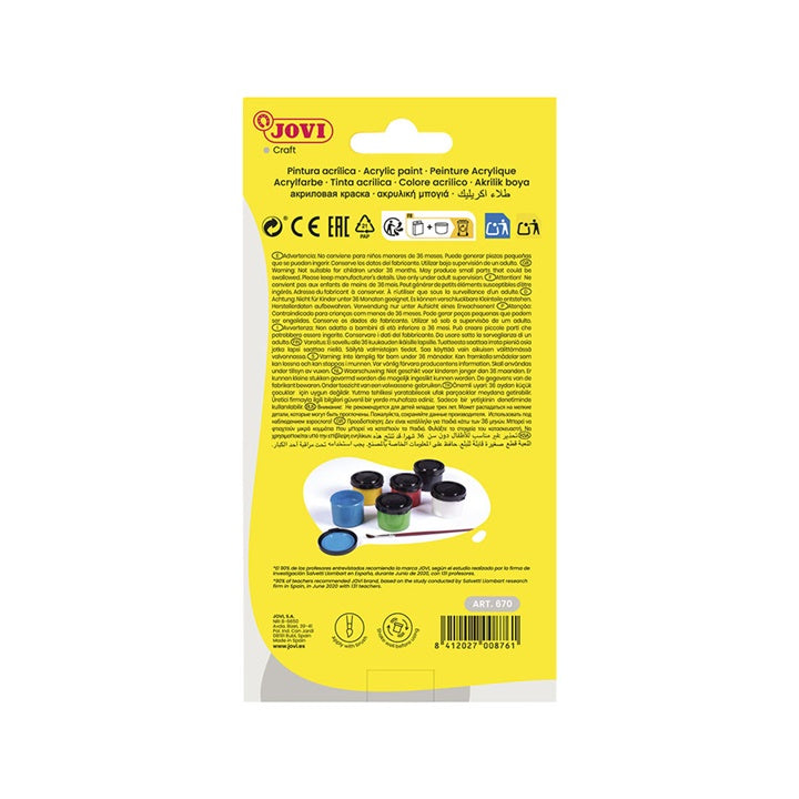 jovi set de vopsea acrilica 6x35 ml pensula ro jov670