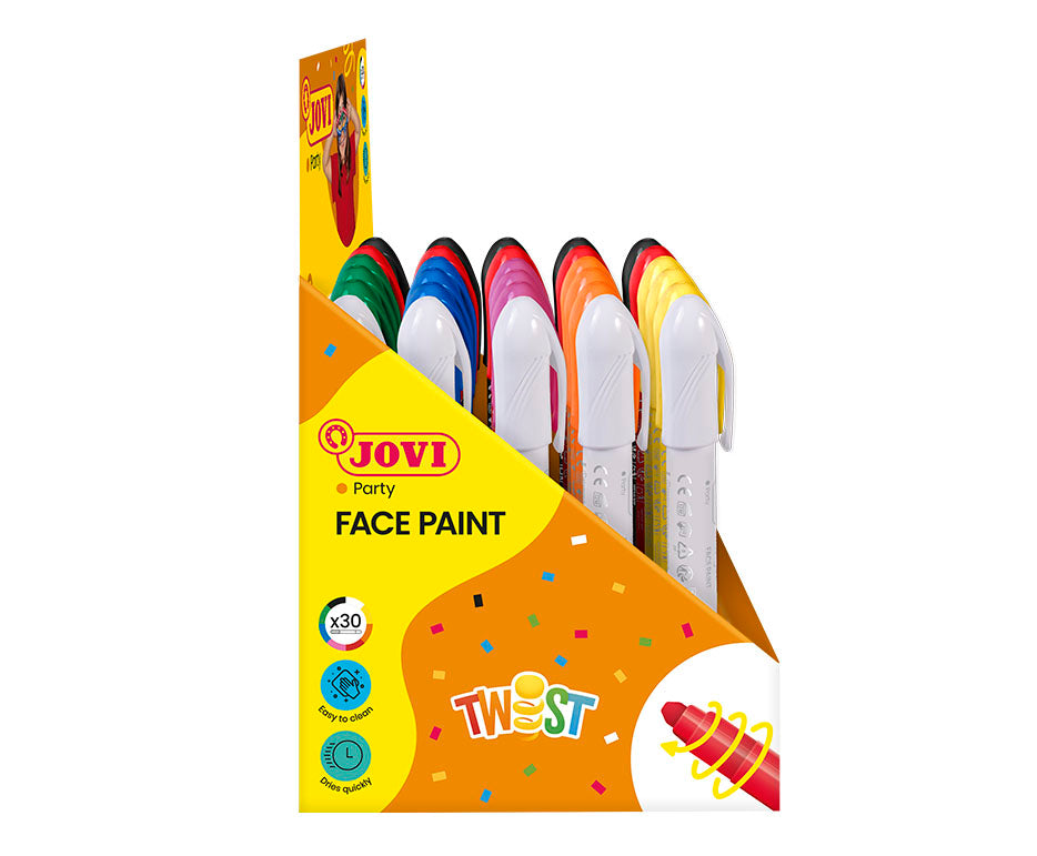 JOVI Twist set culori pentru pictură pe față tip stick display 30 buc