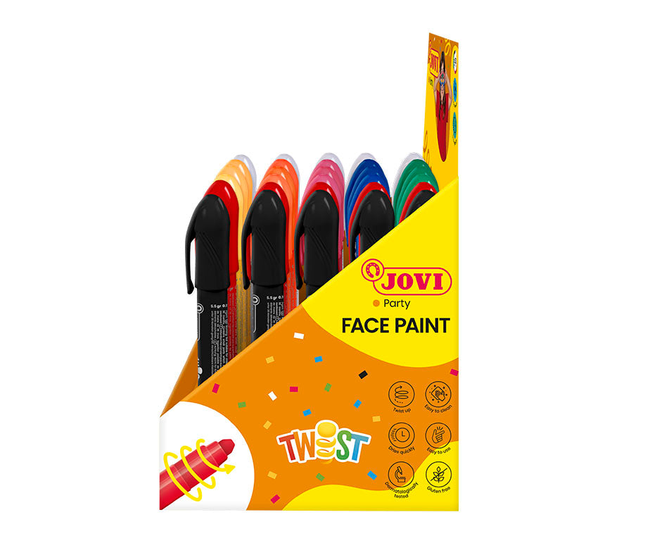 JOVI Twist set culori pentru pictură pe față tip stick display 30 buc