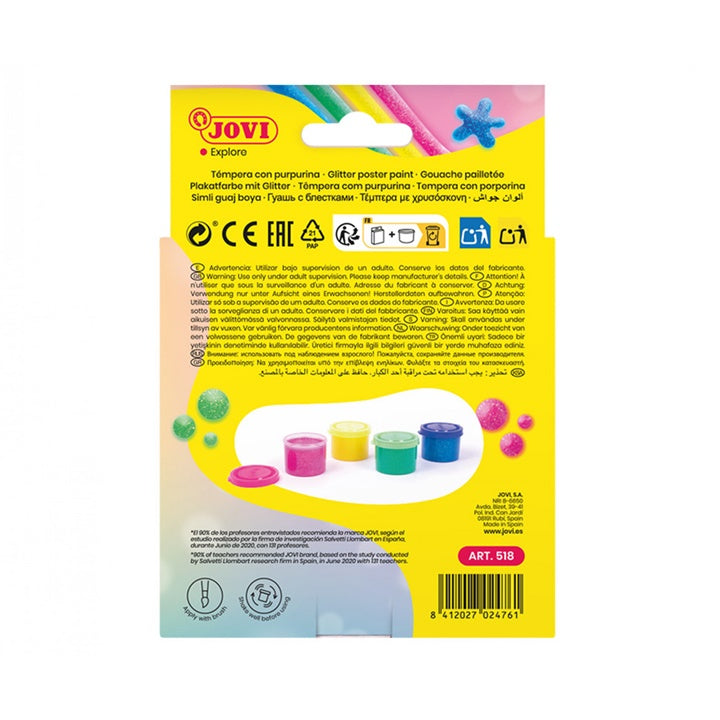 jovi vopsele tempera cu sclipici 4x35 ml ro jov518