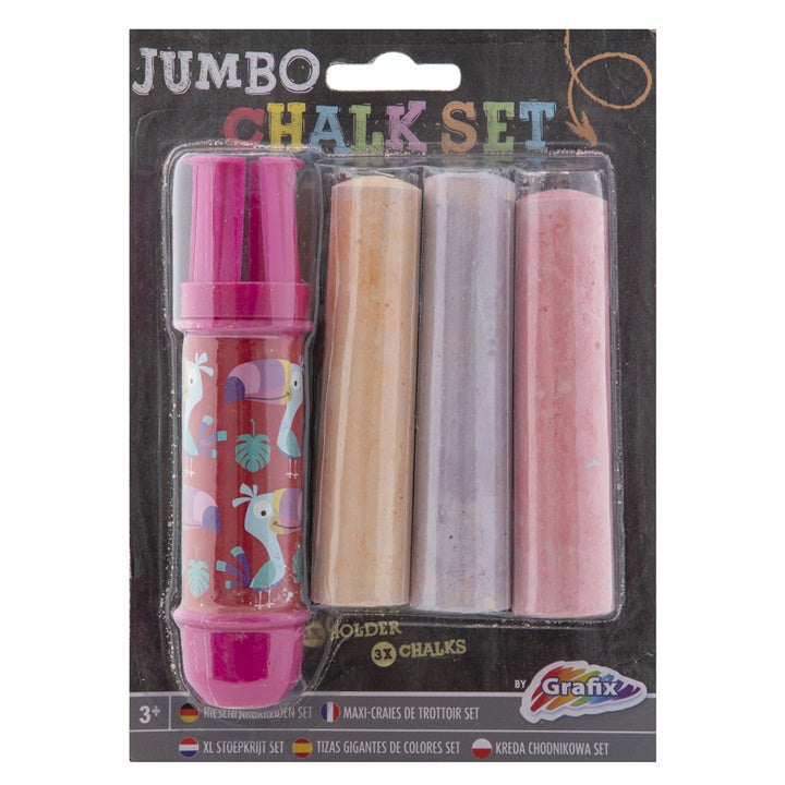Cretă de trotuar Jumbo cu suport 3 bucăți