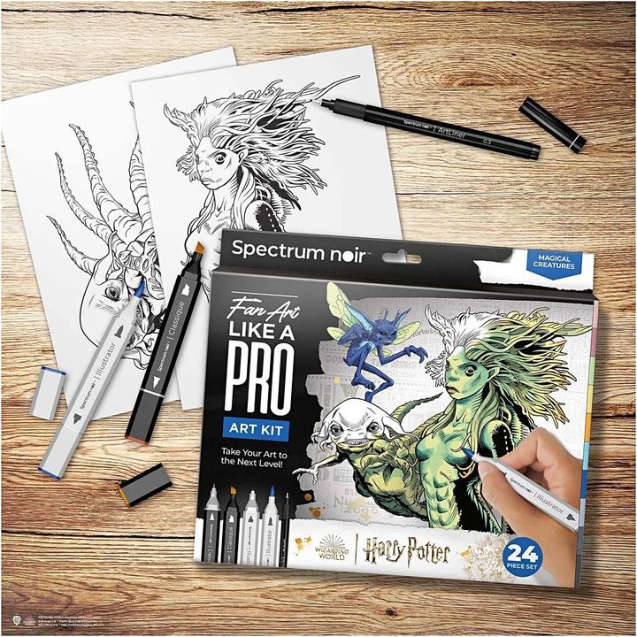 kit de arta ilustrativa harry potter magical creatures ro cch981008