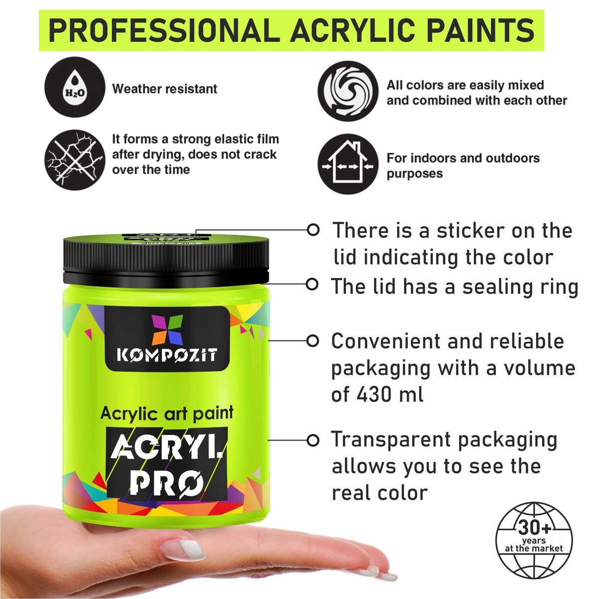 Vopsea acrilică ACRYL PRO ART Kompozit 430 ml