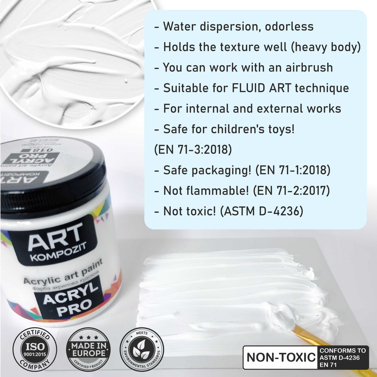 Vopsea acrilică fluorescentă ACRYL PRO ART Kompozit 430 ml