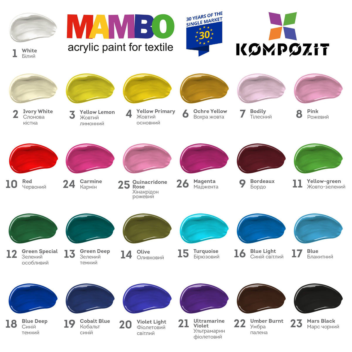 Vopsea acrilică MAMBO pentru textile și piele 50ml