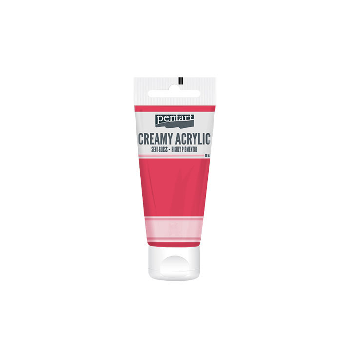 Culori acrilice cremoase, semi-lucioase-Pentart 60 ml – Carmine red