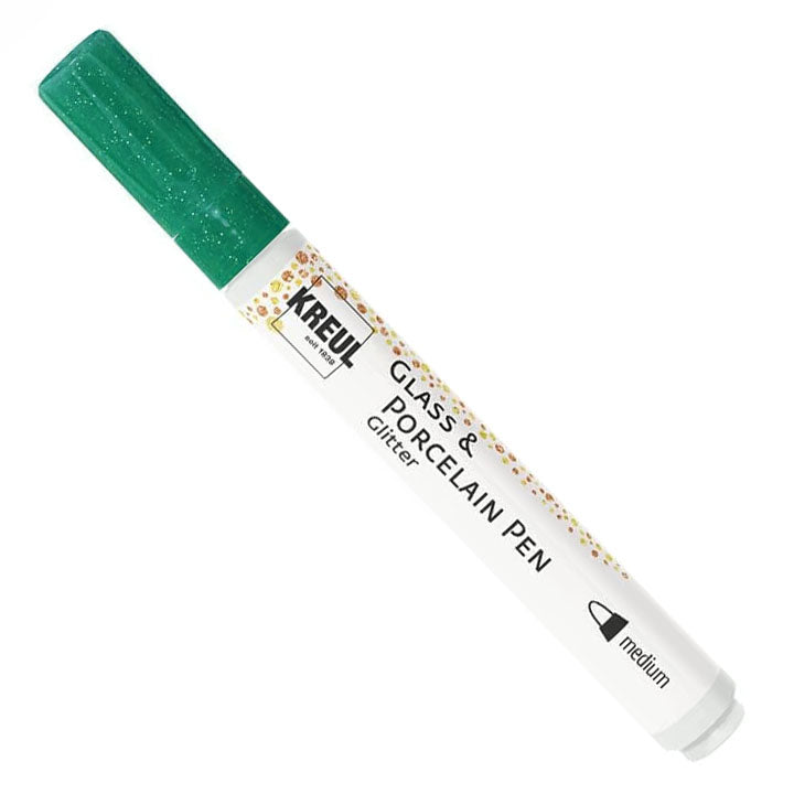 KREUL Pix mediu cu sclipici din sticlă și porțelan – Verde