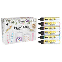 kreul set 6 x 25 ml pixuri pentru lumanari hello baby