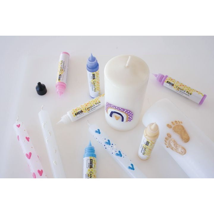kreul set 6 x 25 ml pixuri pentru lumanari hello baby