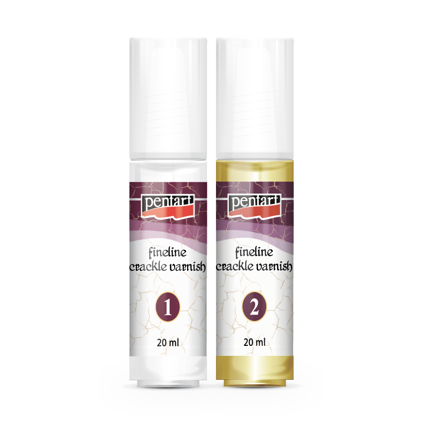 Lac de crăpare Pentart Fineline cu fisuri fine, bicomponent, set 2x 20 ml
