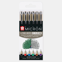 Linere tehnice Sakura Pigma Micron 01 0,25 mm set 6 culori