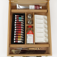 LUKAS 1862 set culori de ulei în casetă de lemn 12 x 10 ml cu accesorii