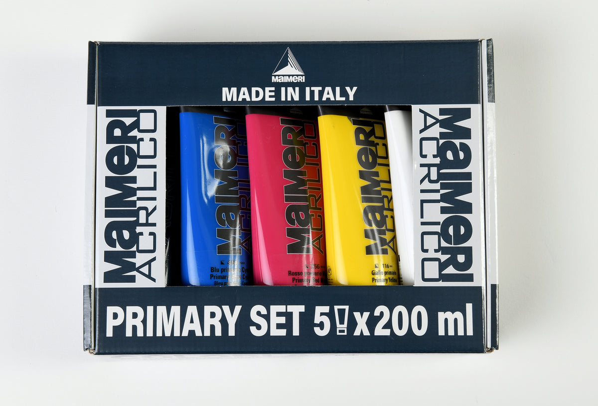Set culori acrilice Maimeri Acrilico Primary 200 ml