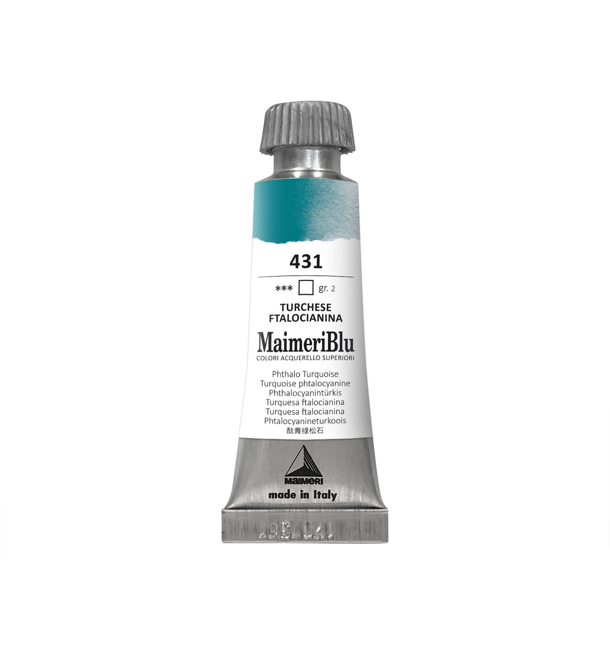 Culoare acuarelă profesională MAIMERI Maimeri Blu 12 ml – Turcoaz Ftalocianină