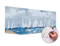 Pictură după numere PLATES ON THE HORIZON – fără cadru