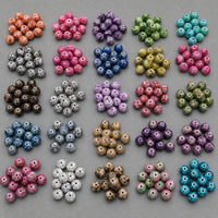 Mărgele rotunde din sticlă cu efect marmorat 8 mm – 15 buc
