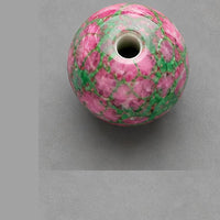 Mărgele rotunde din sticlă cu efect marmorat 8 mm – 15 buc – roz-verde