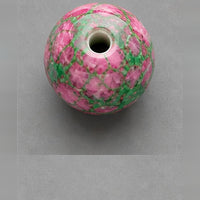 Mărgele rotunde din sticlă cu efect marmorat 8 mm – 15 buc – roz-verde