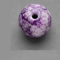 Mărgele rotunde din sticlă cu efect marmorat 8 mm – 15 buc – violet închis