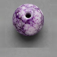 Mărgele rotunde din sticlă cu efect marmorat 8 mm – 15 buc – violet închis