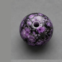 Mărgele rotunde din sticlă cu efect marmorat 8 mm – 15 buc – violet-negru