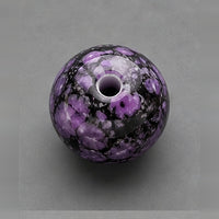 Mărgele rotunde din sticlă cu efect marmorat 8 mm – 15 buc – violet-negru