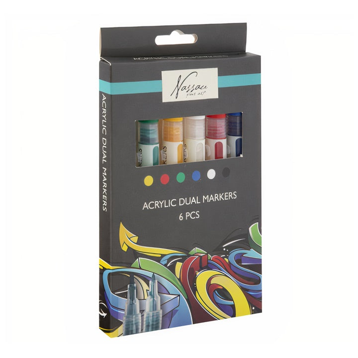 markere acrilice dual nassau fine art set 6 buc