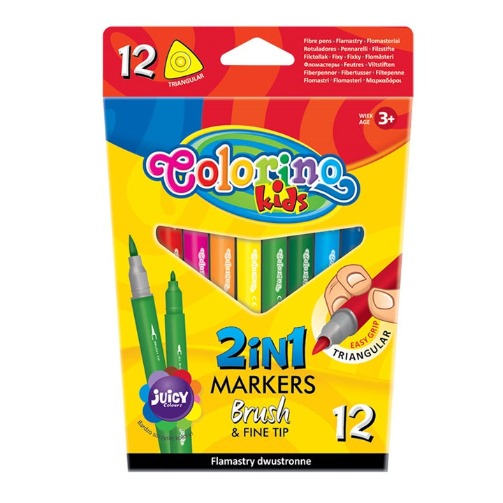 markere cu doua fete pentru copii colorino 12 buc ro clrr92500ptr
