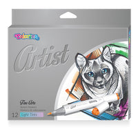 markere pentru schite cu pastel cu doua fete colorino artist 12 buc ro clrr81100ptr