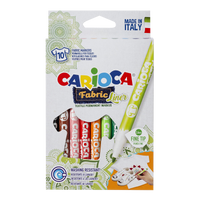 Markere pentru textile Carioca, vârf subțire, 10 buc, culori asortate