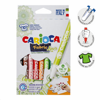 Markere pentru textile Carioca, vârf subțire, 10 buc, culori asortate