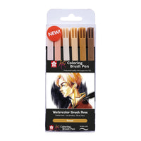 Markere tip pensulă acuarelă SAKURA Koi Portret / set de 6 buc