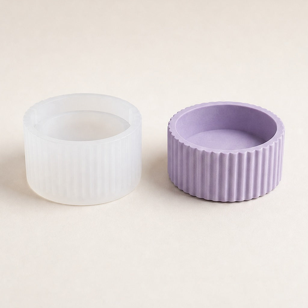 Matriță flexibilă din silicon pentru turnare decorațiuni interioare – nízka vrúbkovaná dóza – ⌀ 8,2 × 4 cm