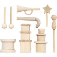 mini decorațiuni din lemn set de craciun 9 buc