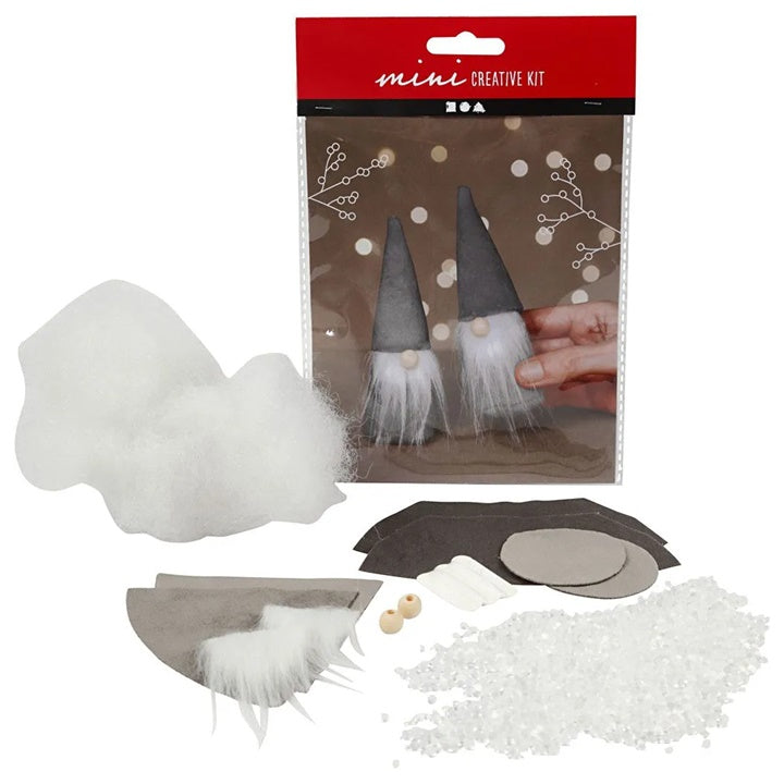 mini set creativ spiriduși de craciun gri