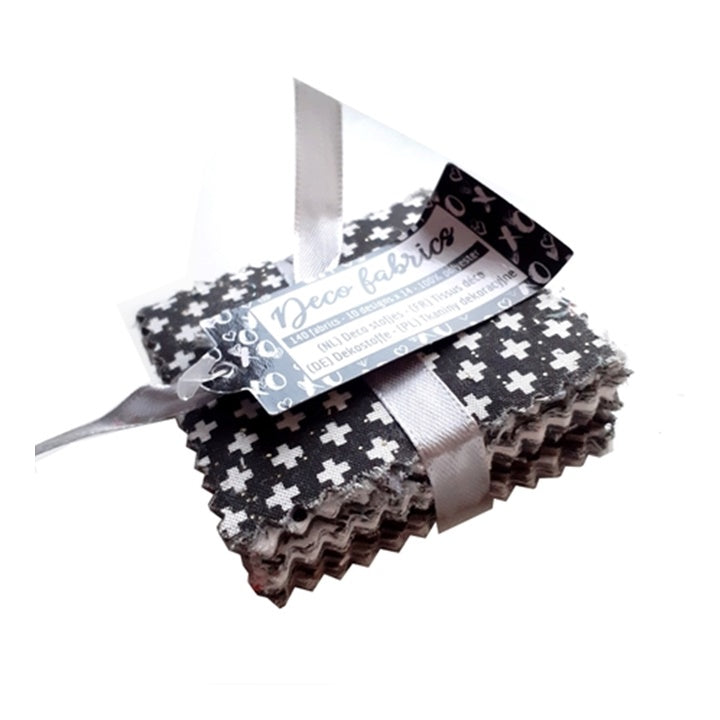 Mini țesături decorative pentru patchwork 140 buc - neagră