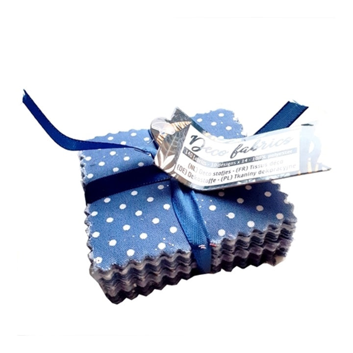 Mini țesături decorative pentru patchwork 140 buc - albastră