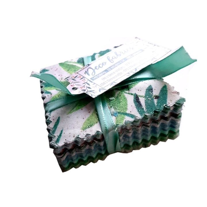 Mini țesături decorative pentru patchwork 140 buc - verde