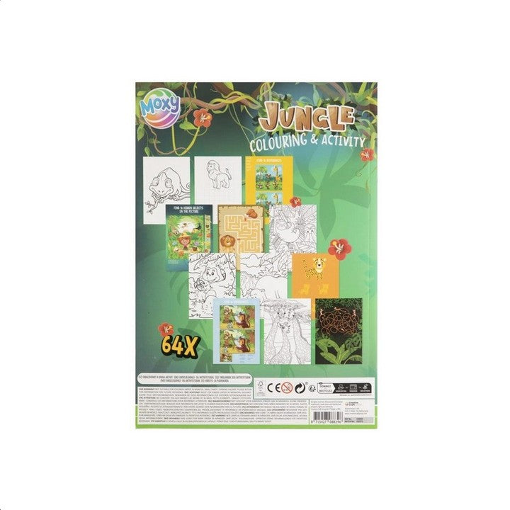 moxy carte de activitați și colorat jungla a4 64 pagini