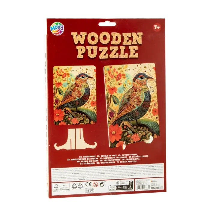 moxy puzzle din lemn pasare 130 piese artistic