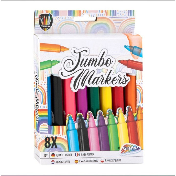 moxy set de markere jumbo 8 culori markere de arta pentru copii