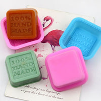 mucegai din silicon pentru turnare patrat text 100 hand made ro aatxc624