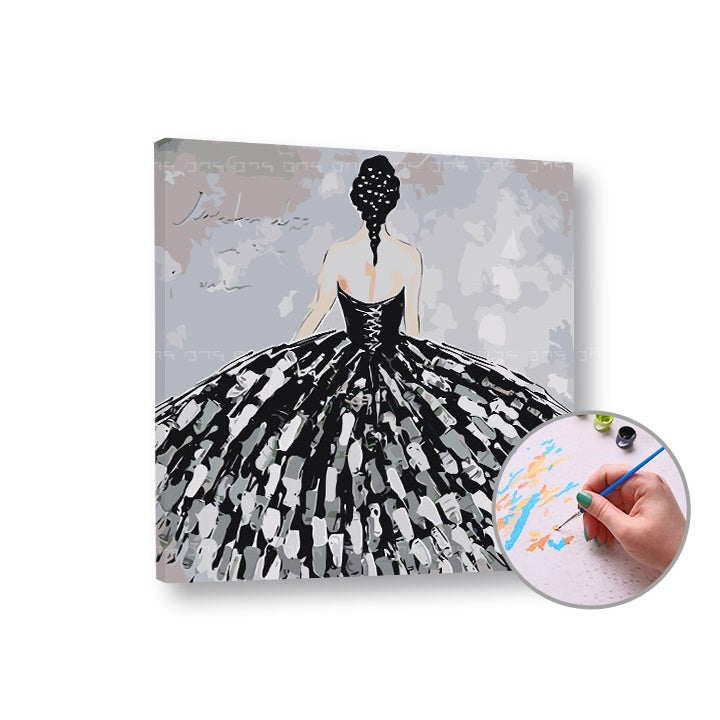 paint by numbers femeia in rochie neagra ro xonfb558e1