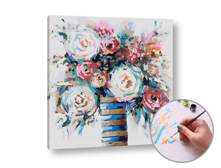 paint by numbers flowers in vase dificultate medie ro xonchfl020