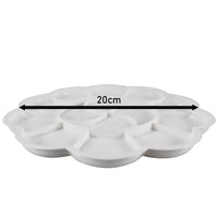 Paletă de pictură în formă de floare 20 cm | albă Phoenix