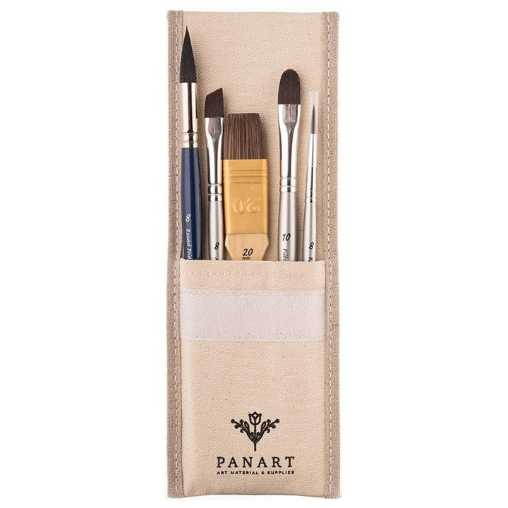 panart atl 01 set de pensule in cutie de bumbac pentru acuarela si acrilic 5 buc ro pnratl 01