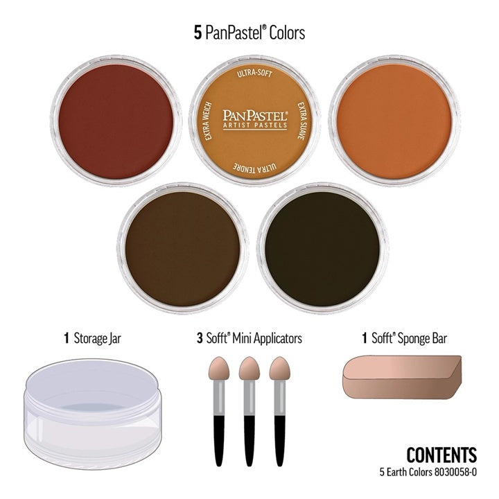 panpastel earth tones golden set 5 buc ro gdn80300580